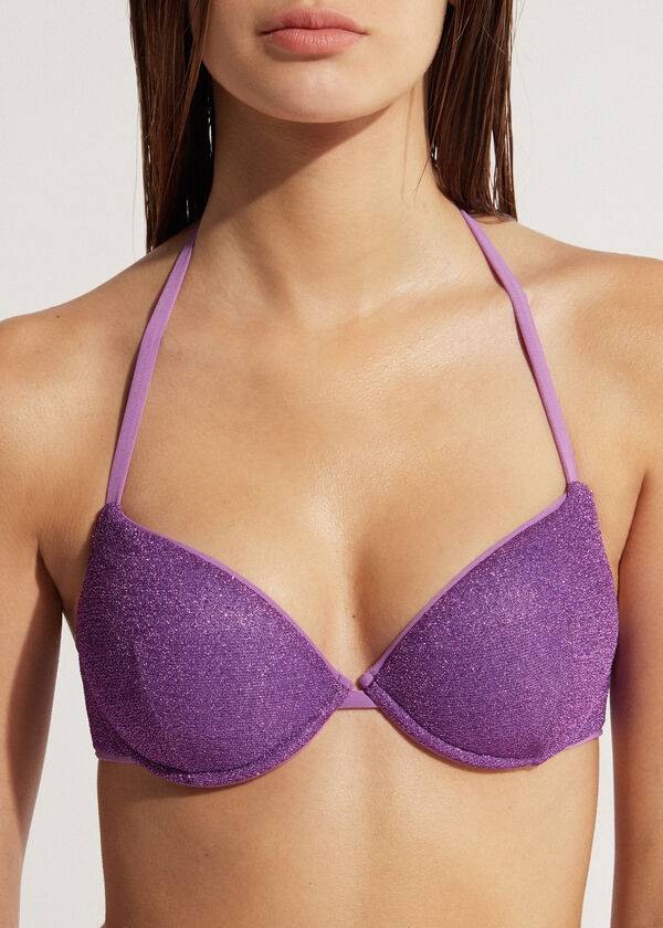 calzedonia padded push-up las vegas bikini top da donna viola