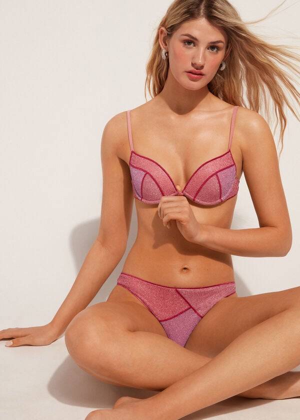 reggiseno bikini lisbona imbottito push-up calzedonia da donna rosa