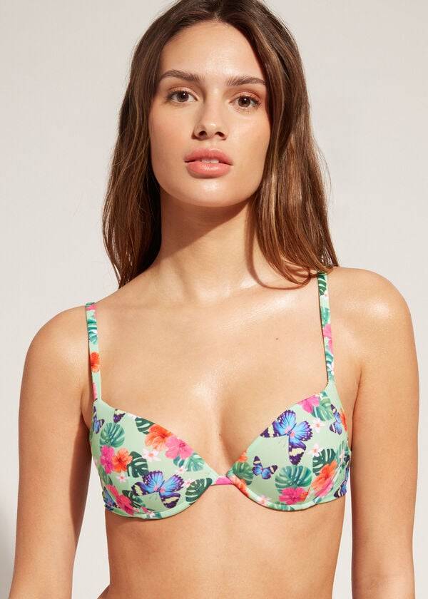 reggiseno bikini imbottito push-up malibu da donna calzedonia multicolore