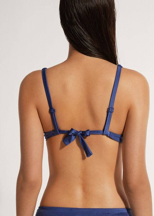 reggiseno bikini imbottito push-up da donna marrakech di calzedonia blu navy