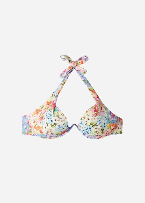 calzedonia push-up imbottito minorca eco top bikini da donna multicolor