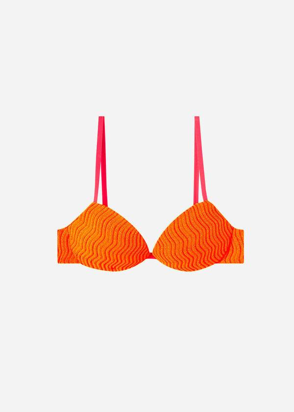 reggiseno bikini imbottito push-up mykonos da donna calzedonia arancione