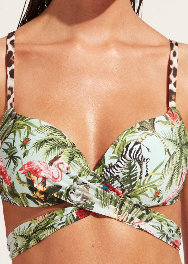 reggiseno bikini imbottito push-up nairobi eco da donna calzedonia verde