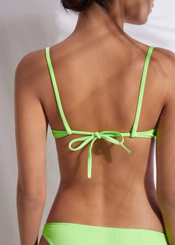 reggiseno bikini imbottito push-up new york calzedonia da donna verde