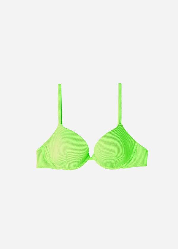 reggiseno bikini imbottito push-up new york calzedonia da donna verde