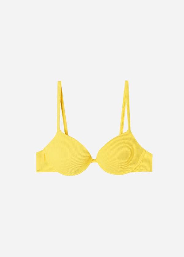 reggiseno bikini imbottito push-up new york di calzedonia da donna giallo