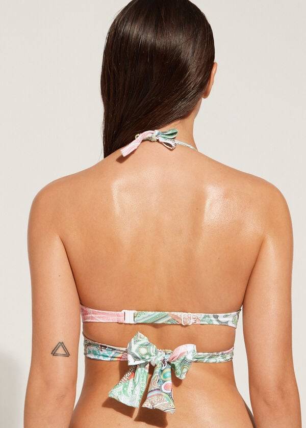 reggiseno bikini imbottito push-up saint tropez da donna calzedonia blu
