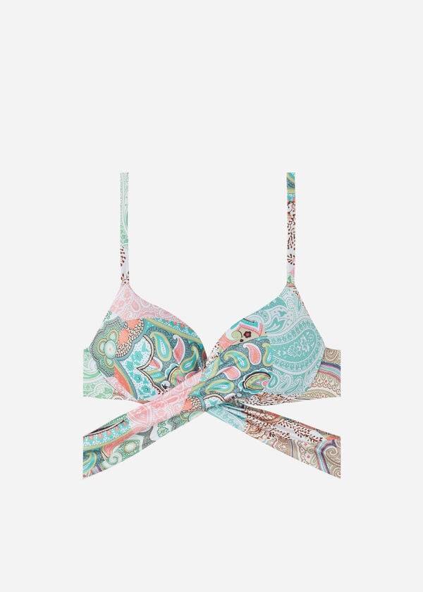 reggiseno bikini imbottito push-up saint tropez da donna calzedonia blu
