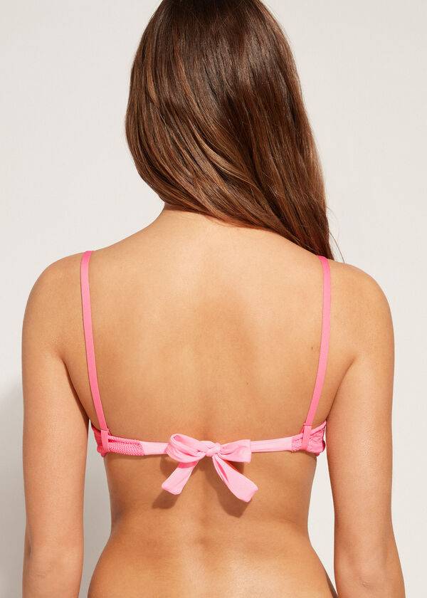 reggiseno bikini imbottito push-up san diego di calzedonia da donna rosa