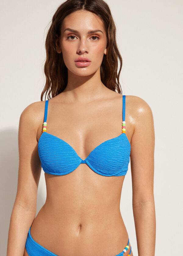 reggiseno bikini imbottito push-up san diego calzedonia da donna blu