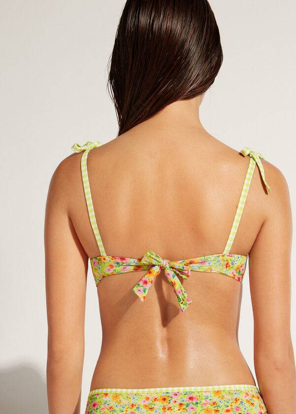 reggiseno bikini imbottito push-up siviglia calzedonia da donna giallo