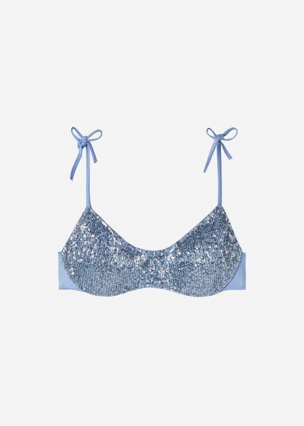 reggiseno bikini imbottito da donna calzedonia cannes modello canotta blu