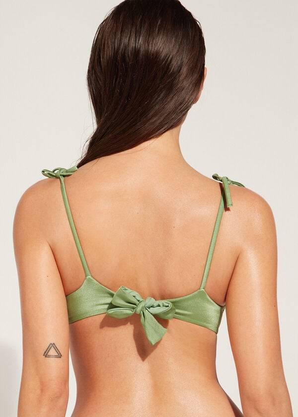 calzedonia padded tank-style cannes rosa womens bikini tops green