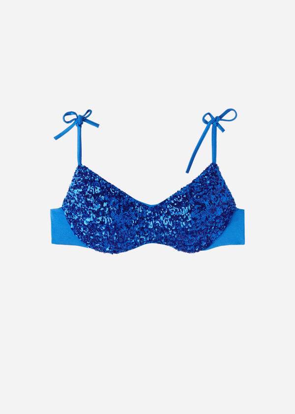 top bikini da donna blu calzedonia imbottito stile canotta cannes rosa