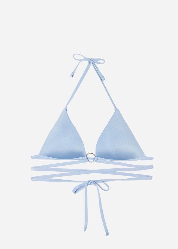 calzedonia padded triangle abu dhabi bikini top da donna blu