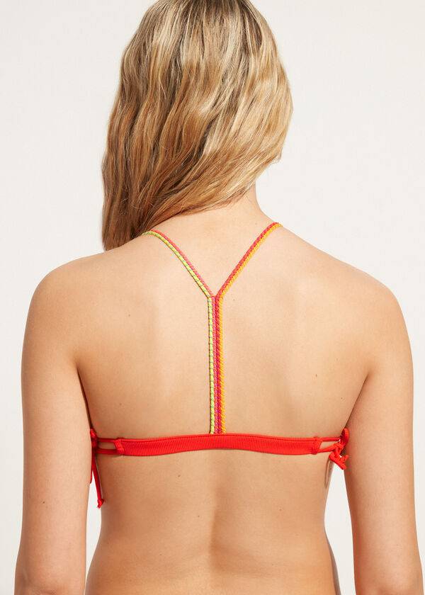 top bikini berlino imbottito a triangolo imbottito calzedonia da donna rosso