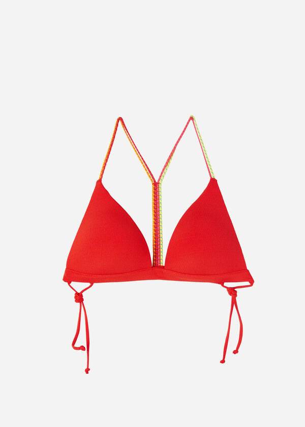 top bikini berlino imbottito a triangolo imbottito calzedonia da donna rosso