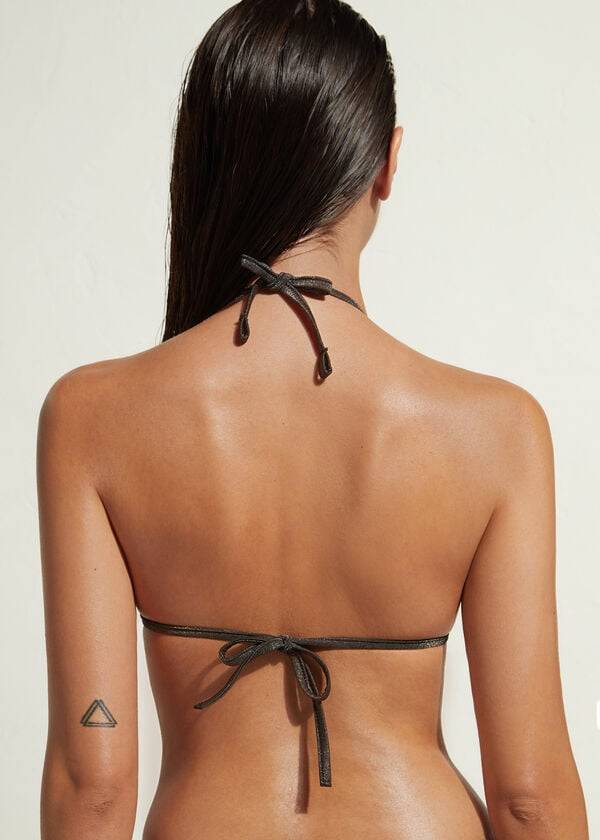 reggiseno bikini da donna hollywood con triangolo imbottito calzedonia nero