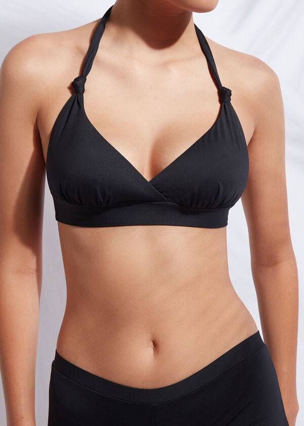calzedonia padded triangle indonesia bikini top da donna nero