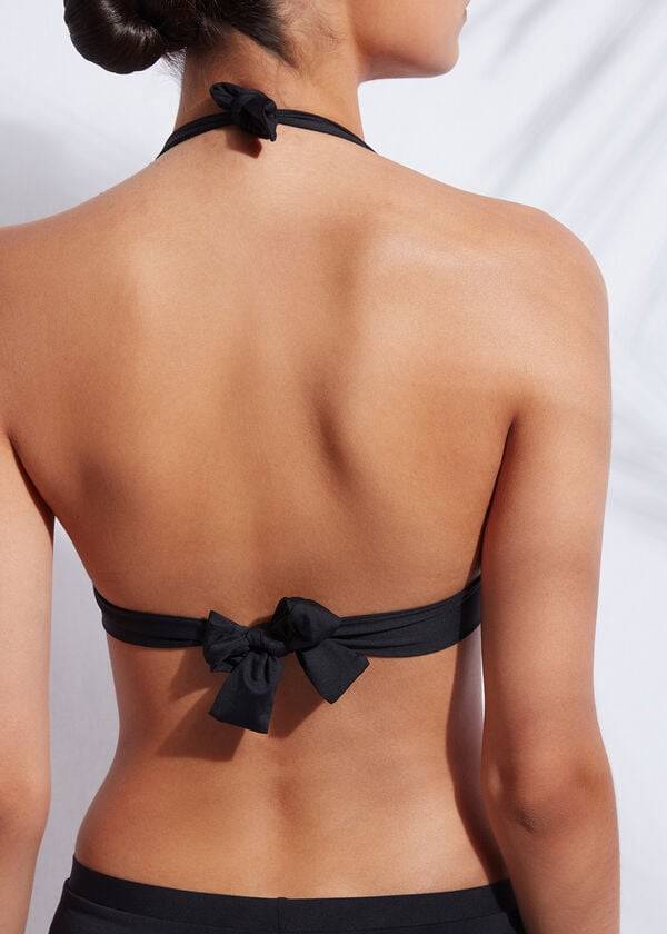 calzedonia padded triangle indonesia bikini top da donna nero