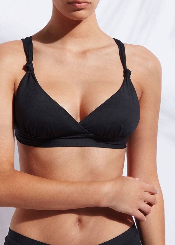 calzedonia padded triangle indonesia bikini top da donna nero