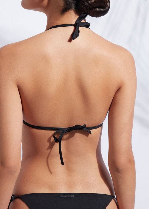 calzedonia padded triangle indonesia bikini top da donna nero