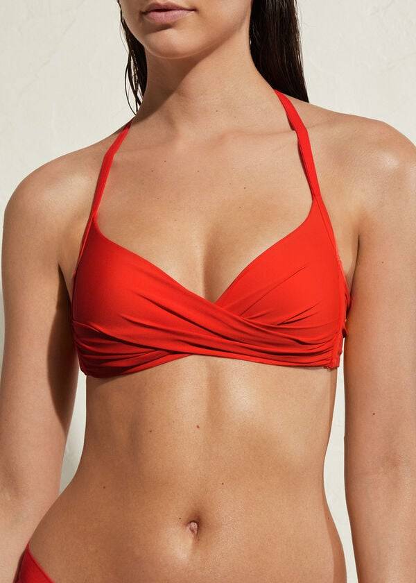 bikini da donna rosso calzedonia imbottito a triangolo indonesia eco