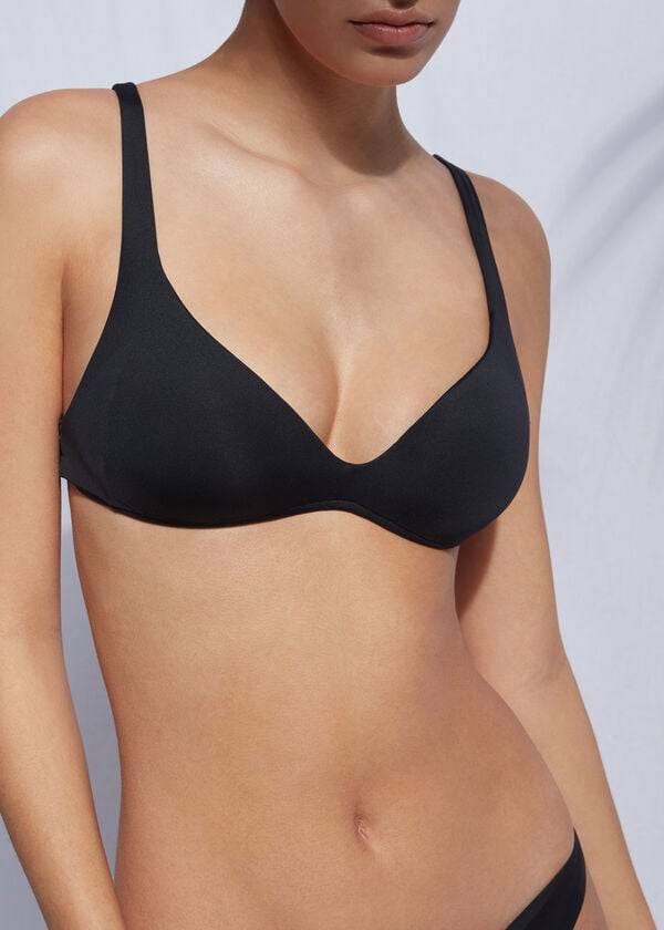 reggiseno bikini da donna nero calzedonia imbottito triangolo indonesia eco leo