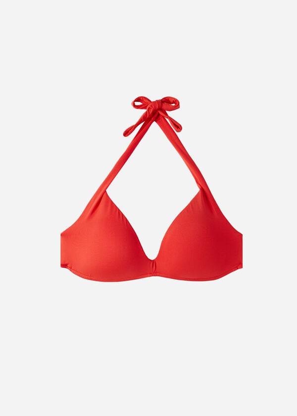 calzedonia padded triangle indonesia eco rise womens bikini tops red