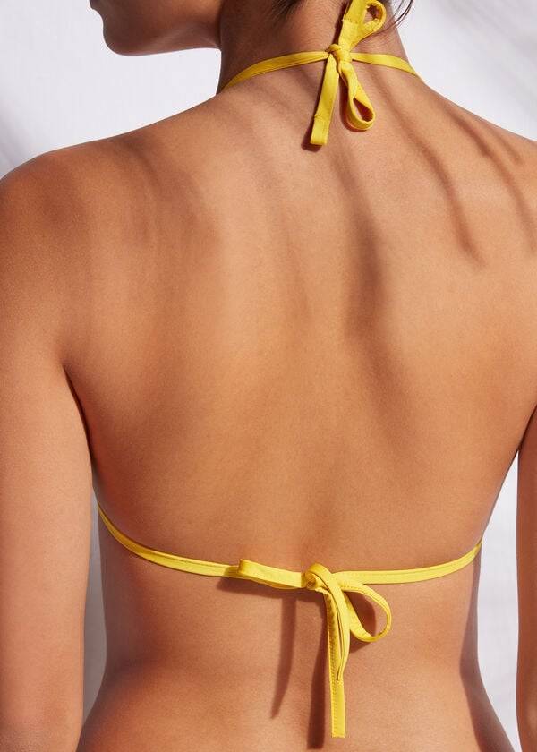 top bikini a triangolo imbottito da donna calzedonia indonesia eco rise giallo