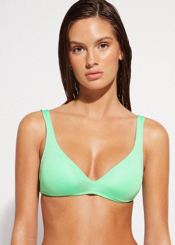 calzedonia triangolo imbottito indonesia eco rosa top bikini da donna menta