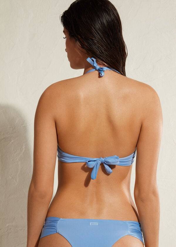 top bikini da donna blu calzedonia triangolo imbottito indonesia eco strass