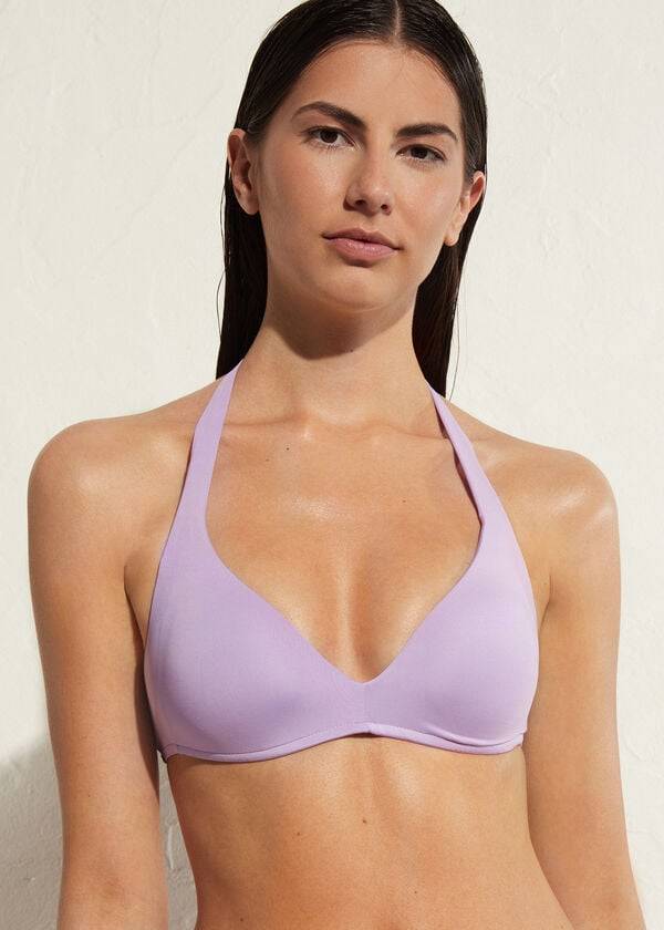 calzedonia triangolo imbottito indonesia eco strass top bikini donna viola