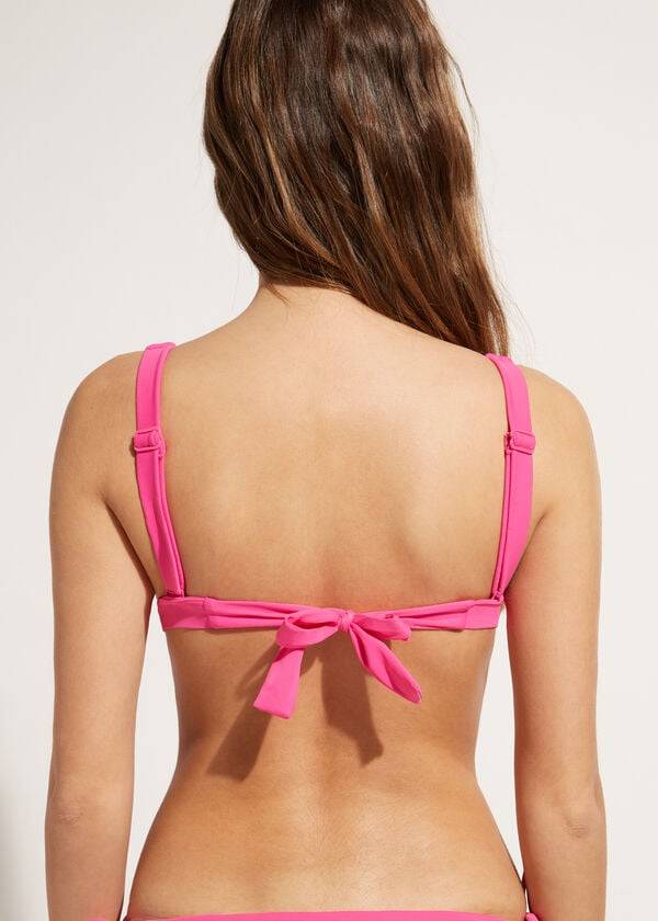 reggiseno bikini da donna shanghai con triangolo imbottito calzedonia rosa