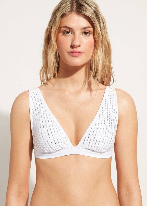 calzedonia slip bikini triangolo imbottito shanghai donna bianco