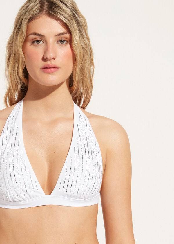 calzedonia slip bikini triangolo imbottito shanghai donna bianco