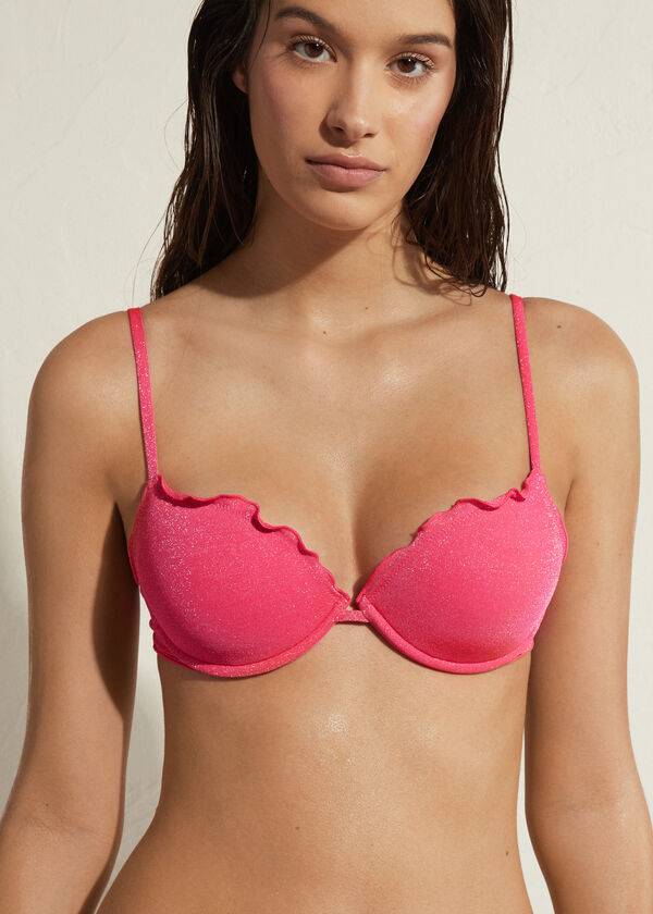 top bikini push up formentera calzedonia da donna rosa