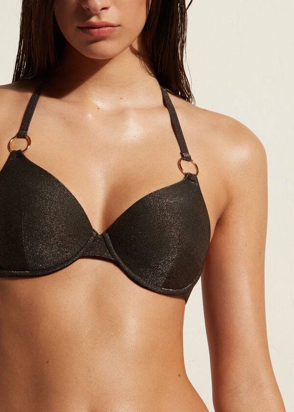 calzedonia push up hollywood bikini top donna nero