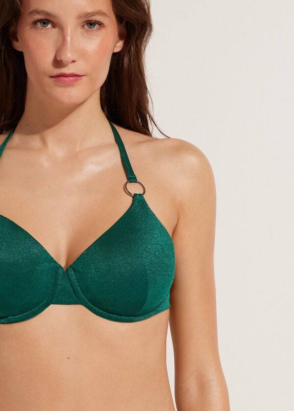 reggiseno bikini push-up hollywood di calzedonia da donna verde
