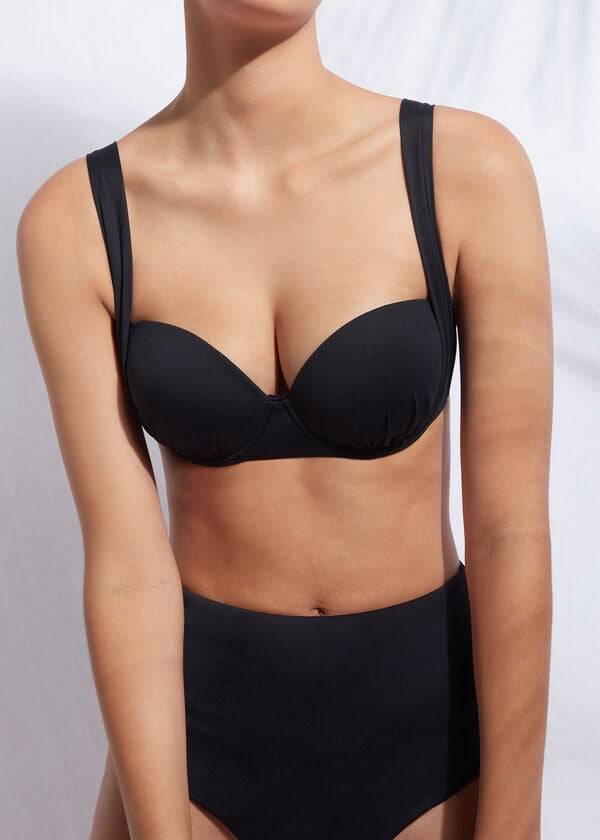 top bikini nero da donna calzedonia push-up bandeau indonesia