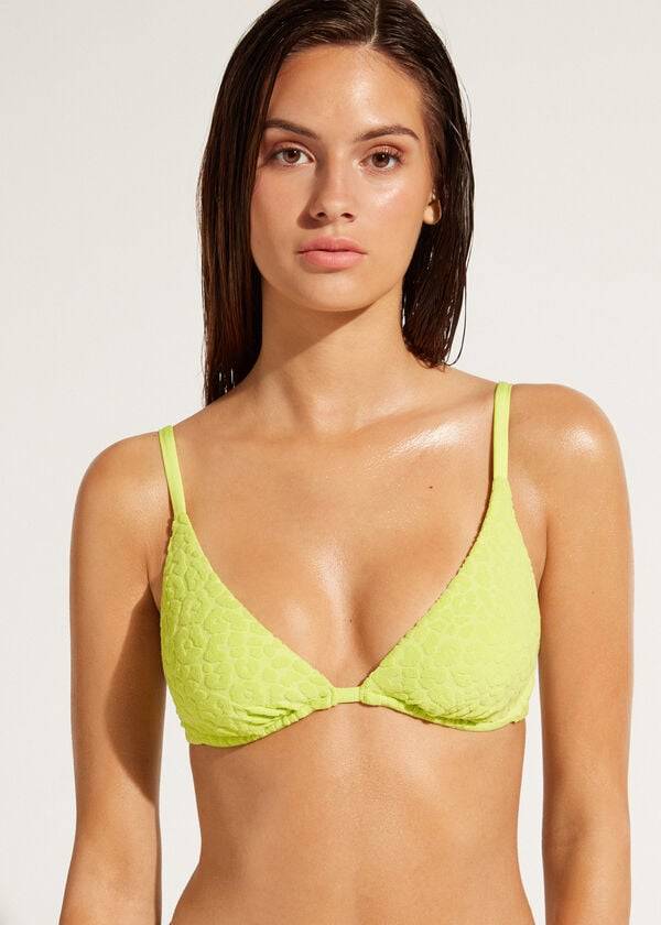 reggiseno bikini push-up bangkok con imbottitura rimovibile calzedonia da donna colore verde