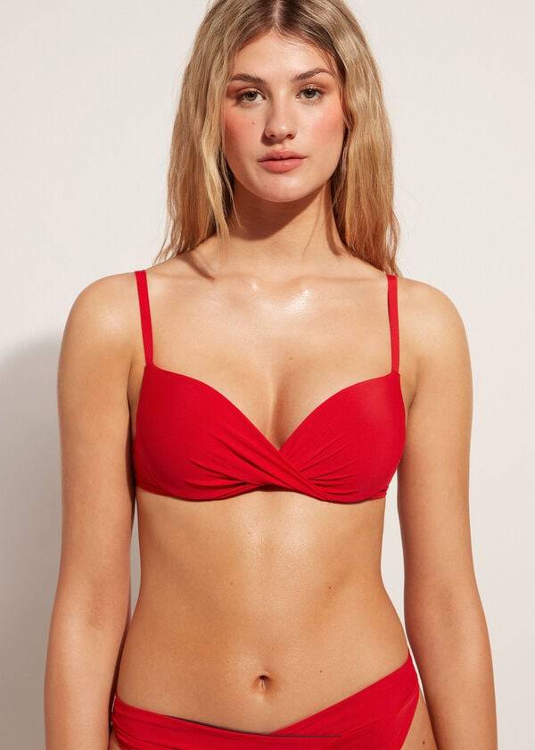 top bikini da donna rosso calzedonia soft graduated super padded push-up indonesia
