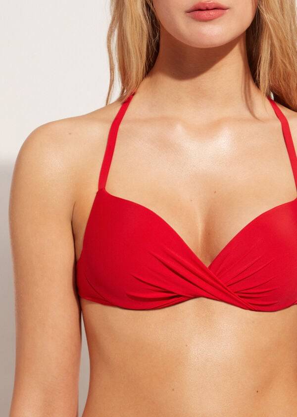 top bikini da donna rosso calzedonia soft graduated super padded push-up indonesia