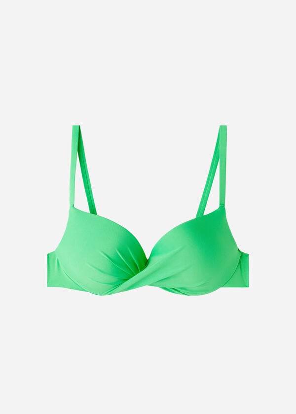 top bikini verde da donna calzedonia soft graduated super padded push-up indonesia eco
