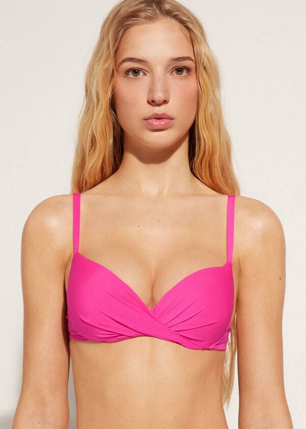 calzedonia soft graduato super imbottito push-up indonesia eco bikini top donna rosa