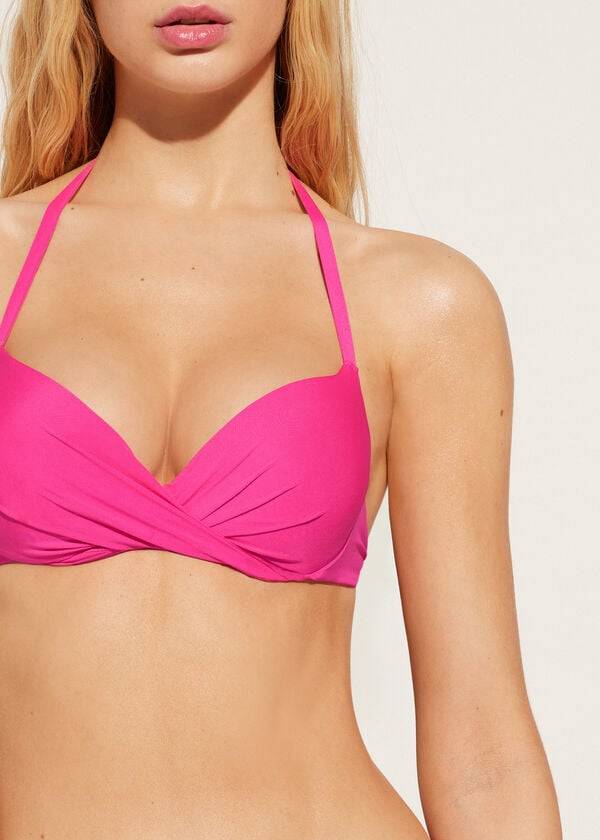 calzedonia soft graduato super imbottito push-up indonesia eco bikini top donna rosa
