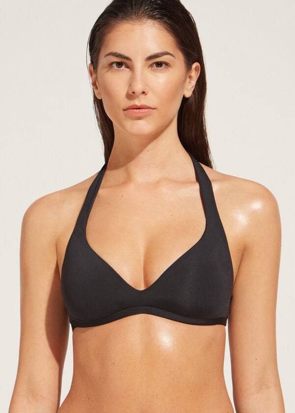 reggiseno bikini a triangolo imbottito morbido da donna calzedonia indonesia nero