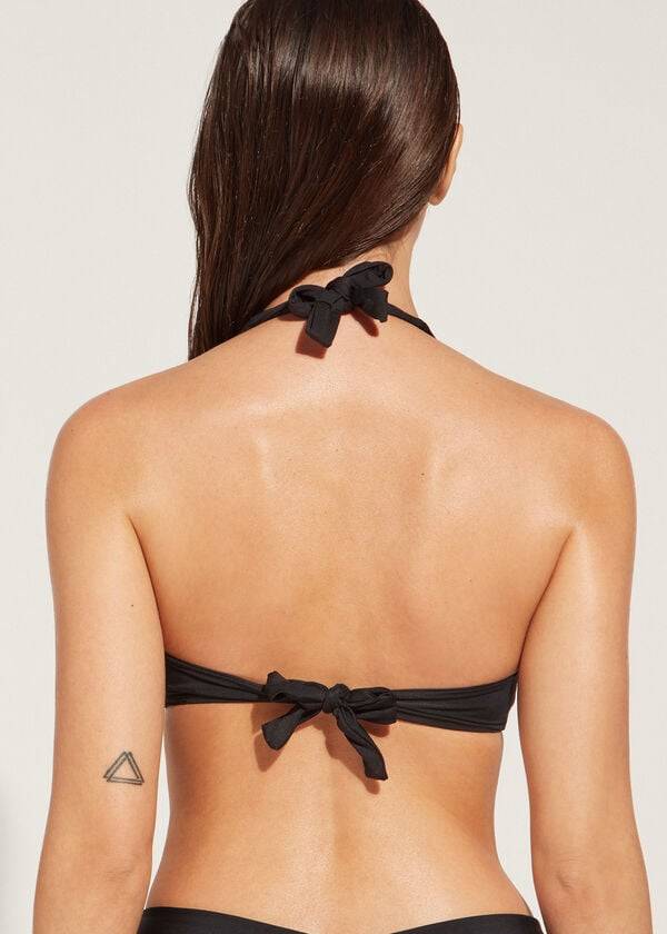 reggiseno bikini a triangolo imbottito morbido da donna calzedonia indonesia nero