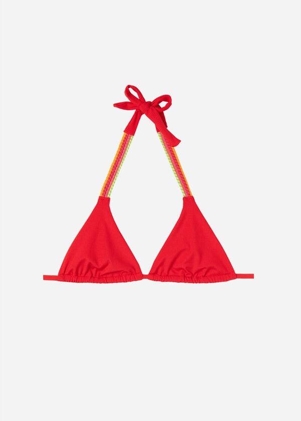 reggiseno bikini da donna berlino a triangolo con perizoma rosso calzedonia