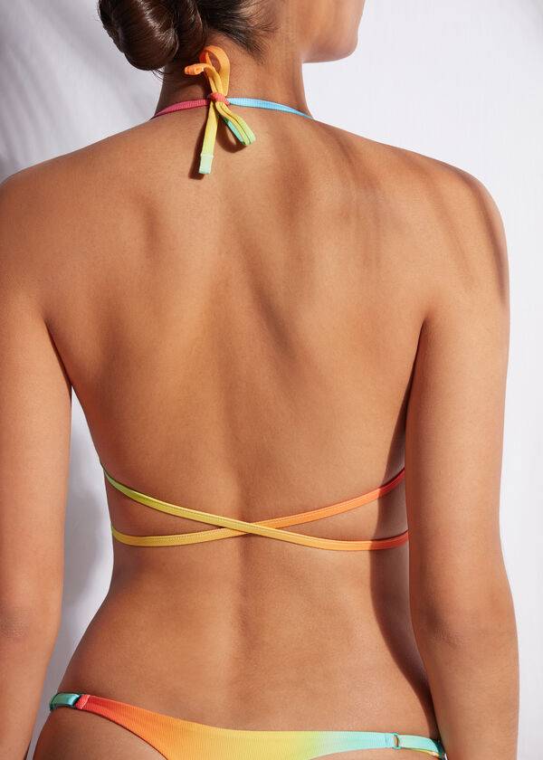 calzedonia costume da bagno a triangolo barcellona donna bikini top multicolore